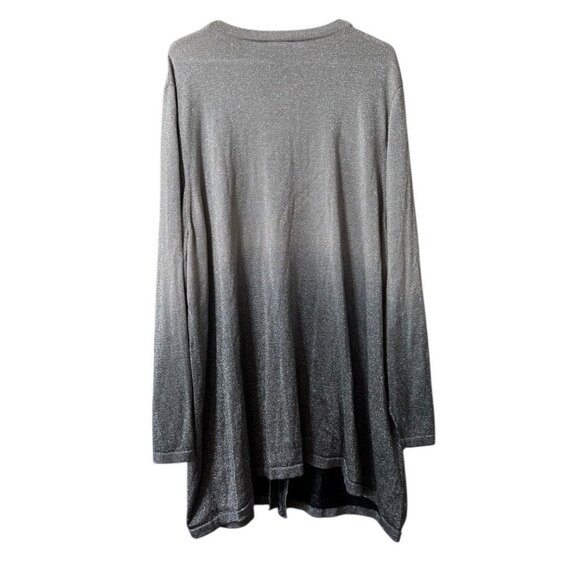 Maggie Barnes Sz 3X Flowy Open Cardigan Sweater‎ One Button Metallic Classic NWT - Picture 2 of 13
